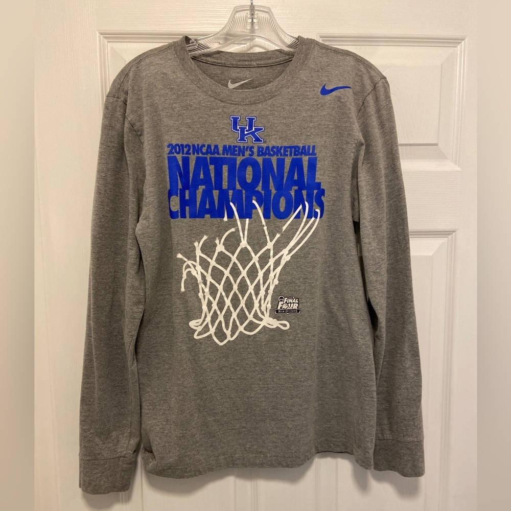 Nike Long Sleeve Tee Kentucky Wildcats 2012 National Championship Mens Small